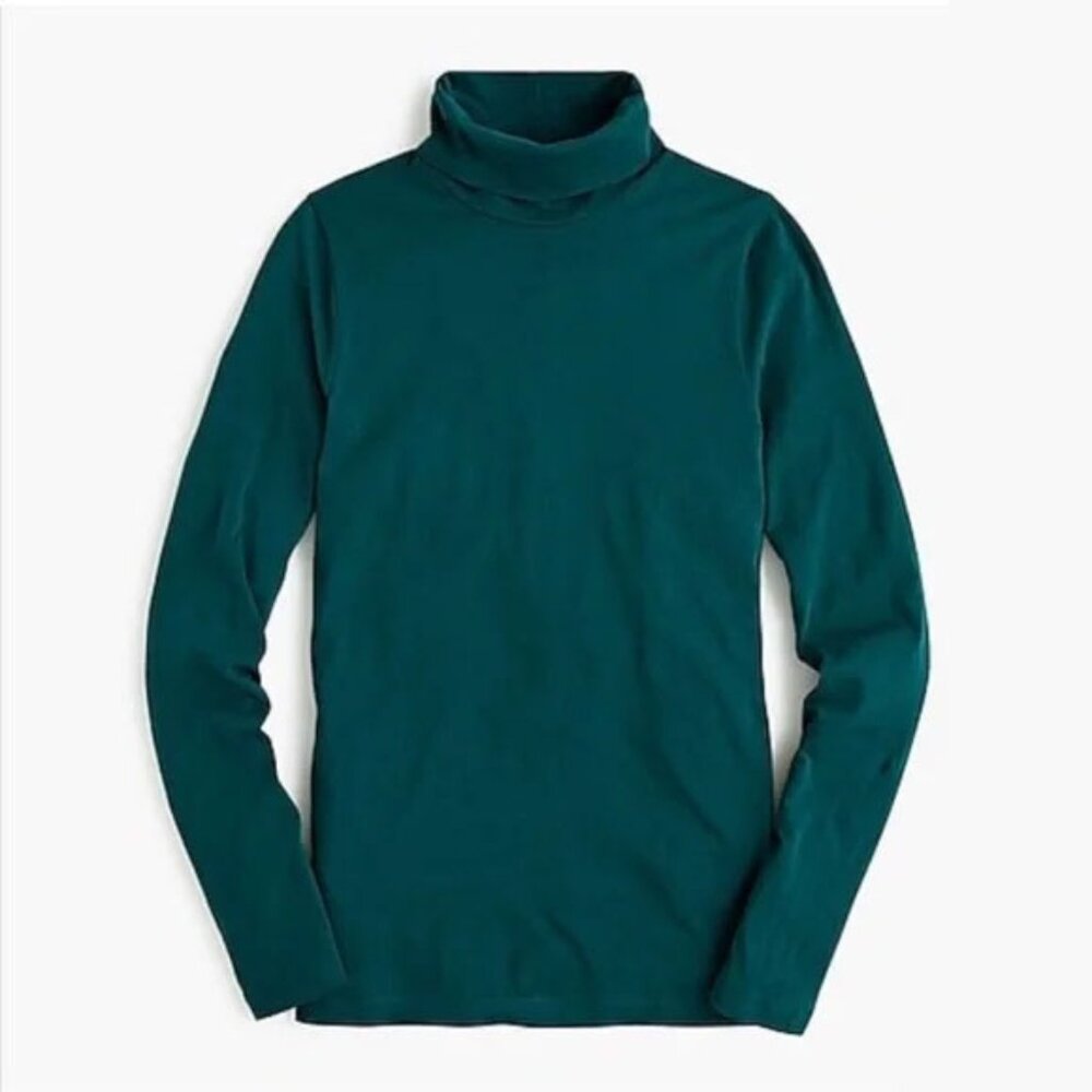 J.Crew Tissue Turtleneck in Dark Spruce (Dark Green) - Size L